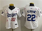 Women's Los Angeles Dodgers #22 Clayton Kershaw White 2025 Tokyo Series Limited Stitched Jersey,baseball caps,new era cap wholesale,wholesale hats